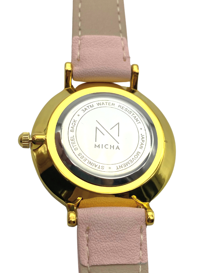 Classico / White & Gold / Pink Leather