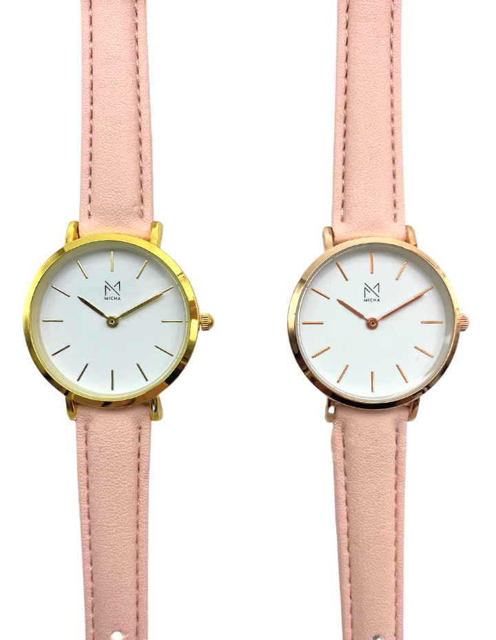 Classico / White & Gold / Pink Leather