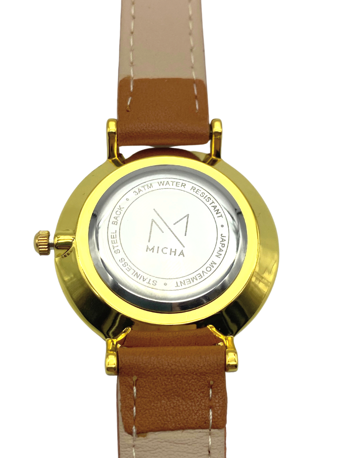 Classico / White & Gold / Brown Leather
