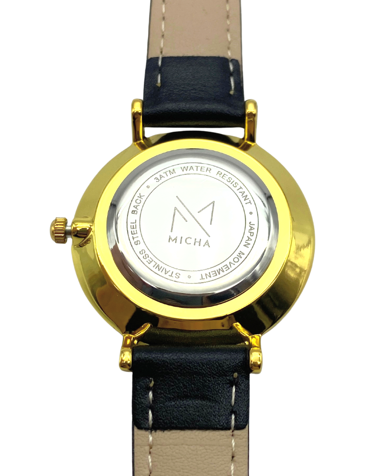 Classico / White & Gold / Black Leather