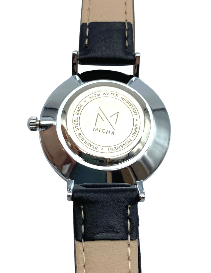 Classico / White & Silver / Black Leather
