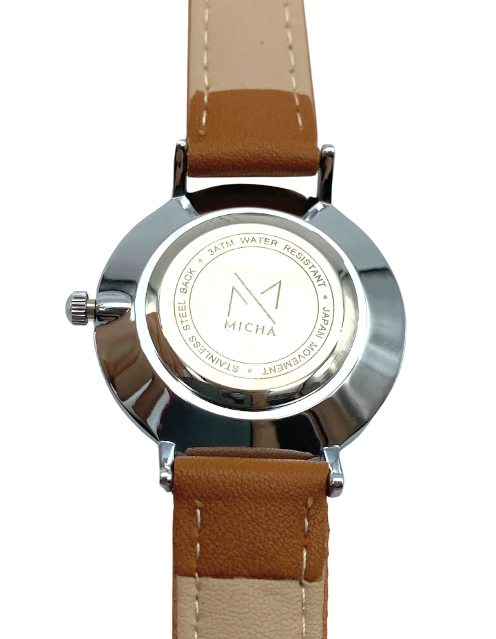 Classico / White & Silver / Brown Leather