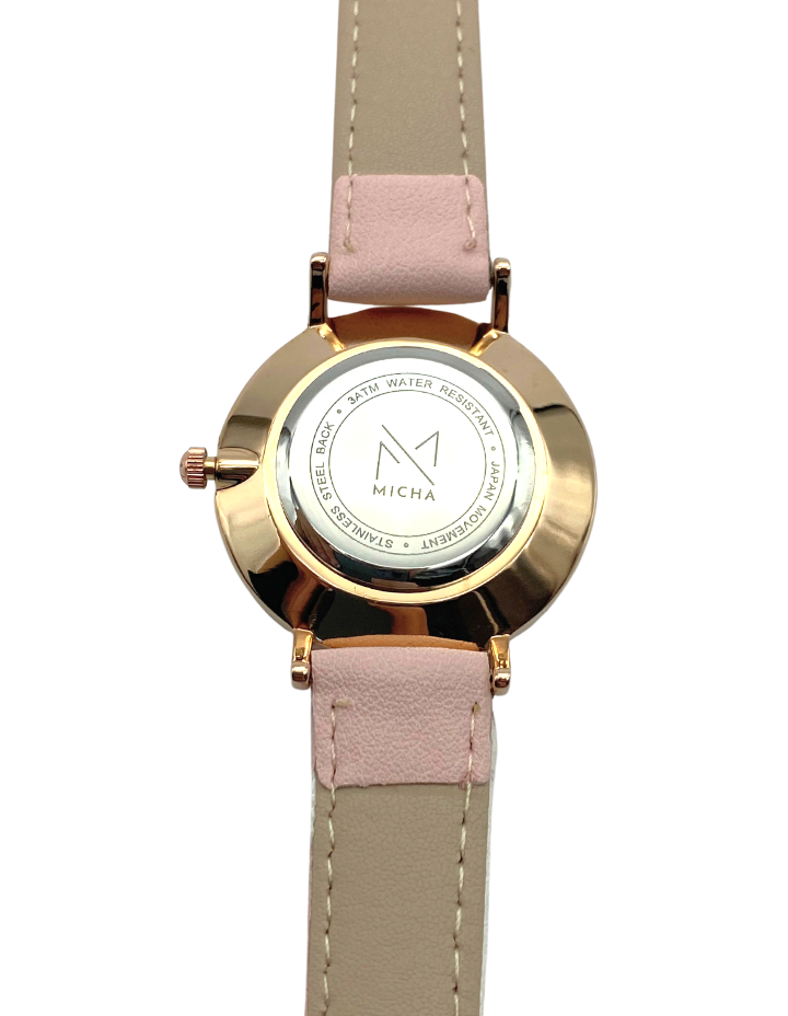 Classico / White & Rose Gold / Pink Leather